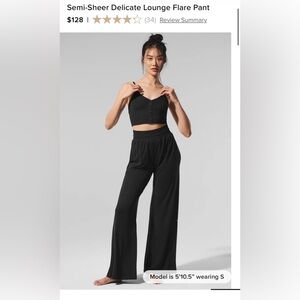 ALO Yoga semi sheer lounge flair pant black, small ✨ excellent